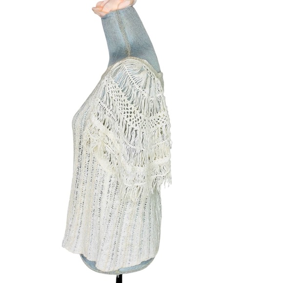 Free People Blackbird Crochet Top, Y2K Knit Blouse Summer Beach Boho Cottagecore - Picture 4 of 12